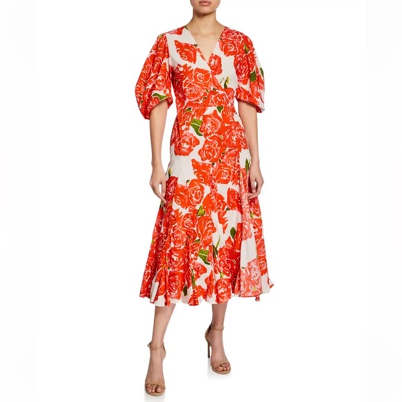 RHODE Resort Fiona Floral-print Rose Bouquet Dress - Picture 1 of 10